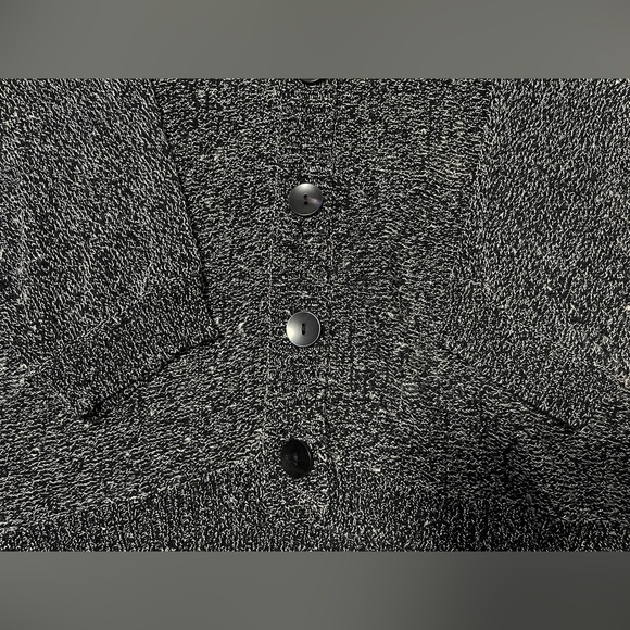 Jones New York Womens Large Black/White Button Up Open Knit Cardigan Sweater - Picture 4 of 9